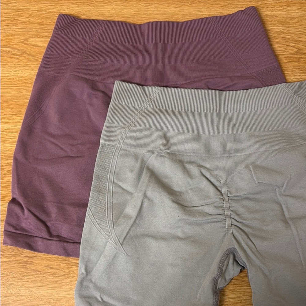 Stylish Women's Bike Shorts in Purple and Green